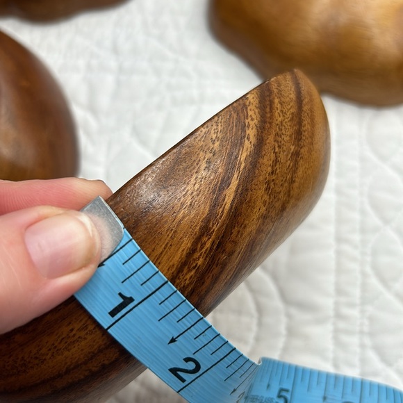 Vintage Wooden Monkey Pod Salad/Snack Bowl Set - Picture 14 of 15